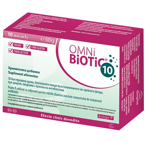 Probiotice si prebiotice - Omni Biotic 10, 10 plicuri, Institut AllergoSan, nordpharm.ro