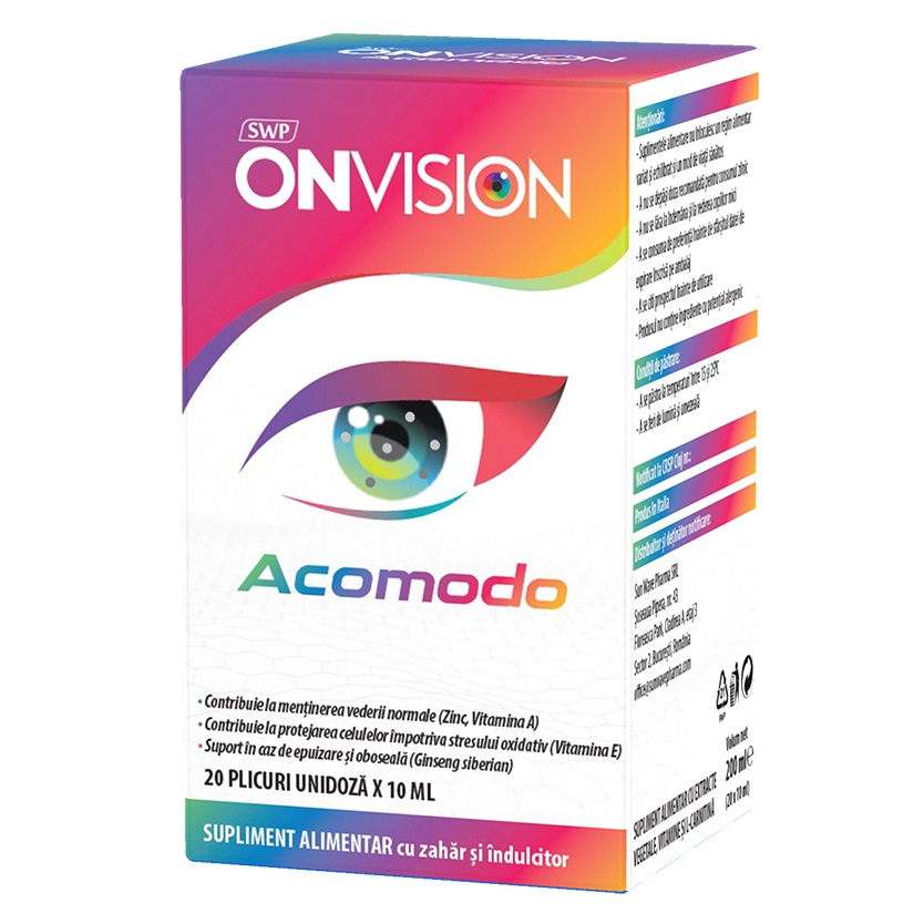 Pentru sanatatea ochilor - Onvision Acomodo, 20 plicuri, Sun Wave Pharma, nordpharm.ro