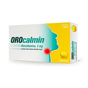 Raceala si gripa - Orocalmin cu aroma de lamaie, 3 mg, 20 pastile, Zentiva, nordpharm.ro