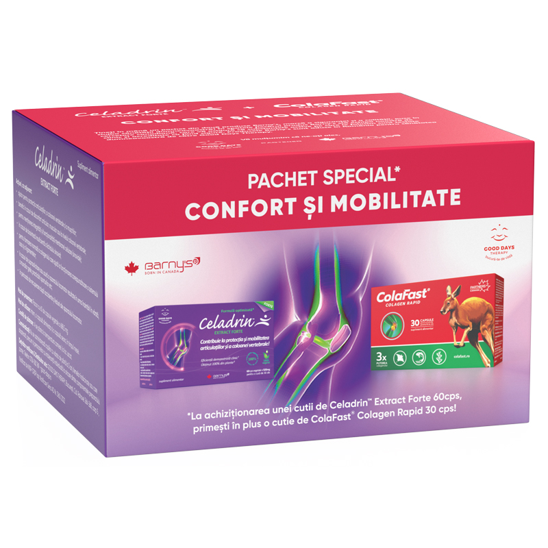 Afectiuni osteoarticulare - Pachet Celadrin Extract Forte 60 capsule + ColaFast Colagen Rapid 30 capsule, Good Days Therapy, nordpharm.ro