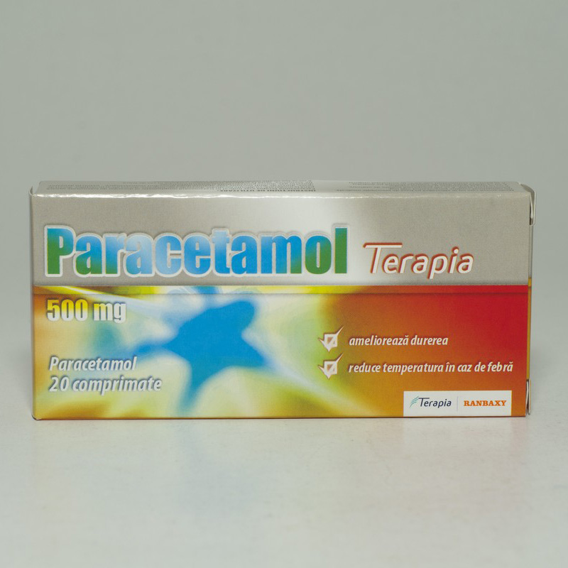 Analgezice, antiinflamatoare, antipiretice - Paracetamol, 500 mg, 20 comprimate, Terapia, nordpharm.ro