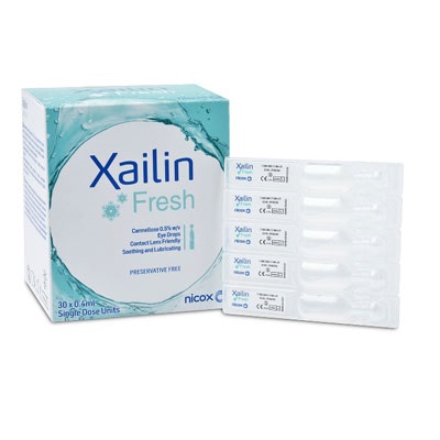 Ingrijirea ochilor - Picaturi Xailin Fresh 0.4 ml, 30 monodoze, Medicom Healthcare, nordpharm.ro