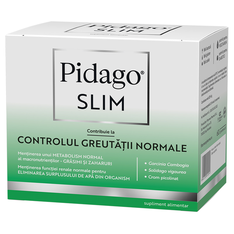 Vitamine si suplimente - Pidago Slim, 60 comprimate, Fiterman , nordpharm.ro
