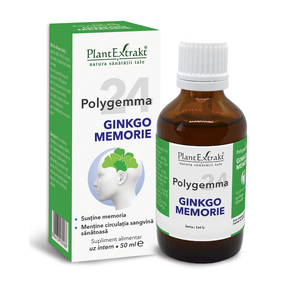 Extracte, tincturi - Polygemma 24 Ginkgo Memorie, 50 ml, Plant Extrakt, nordpharm.ro