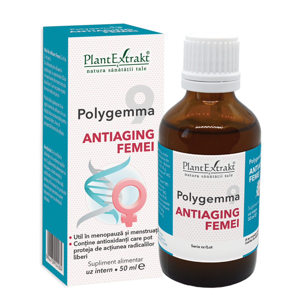 Extracte, tincturi - Polygemma 9 Antiaging femei, 50 ml, Plant Extrakt, nordpharm.ro