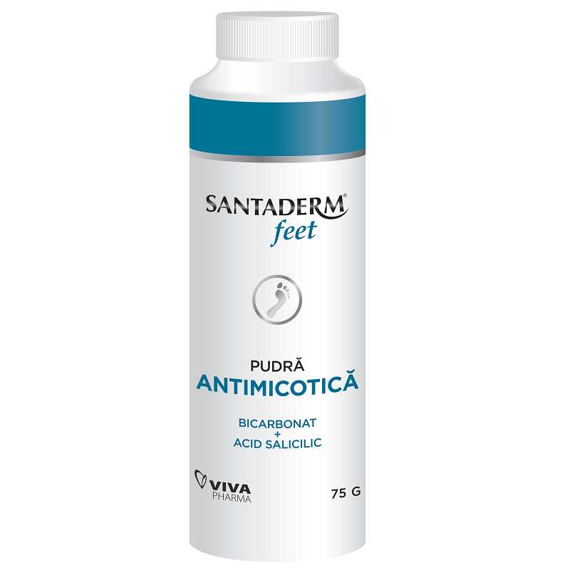 Ingrijirea picioarelor - Pudra antimicotica Santaderm 4feet, 75 g, Viva Pharma , nordpharm.ro