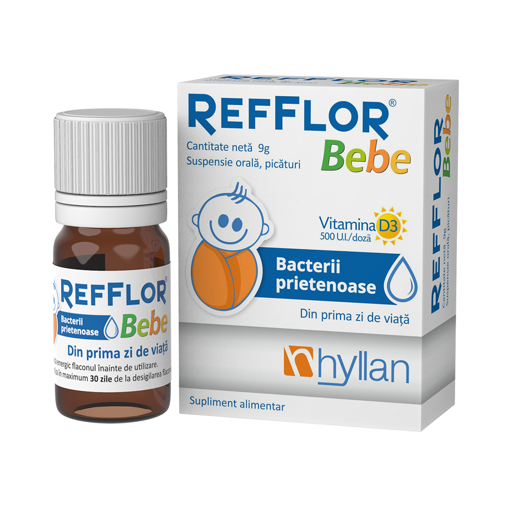 Probiotice copii - Refflor Bebe suspensie orala, 9 g, Hyllan, nordpharm.ro