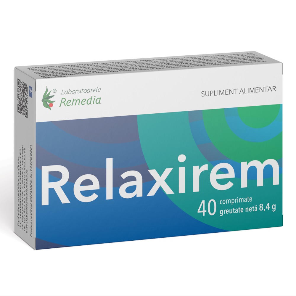 Sistemul nervos - Relaxirem, 40 comprimate, Remedia, nordpharm.ro