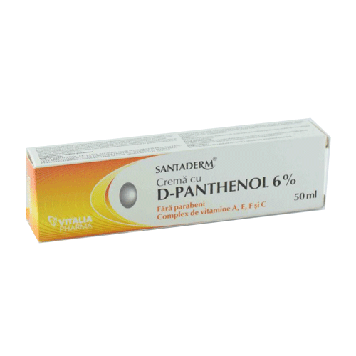 Afectiuni cutanate - Crema Panthenol Forte 6% Santaderm, 50 ml, Viva Pharma, nordpharm.ro