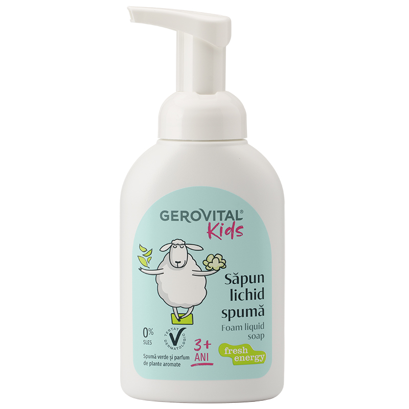 Copii - Sapun lichid spuma Gerovital Kids, Fresh Energy, 300 ml, Gerovital, nordpharm.ro
