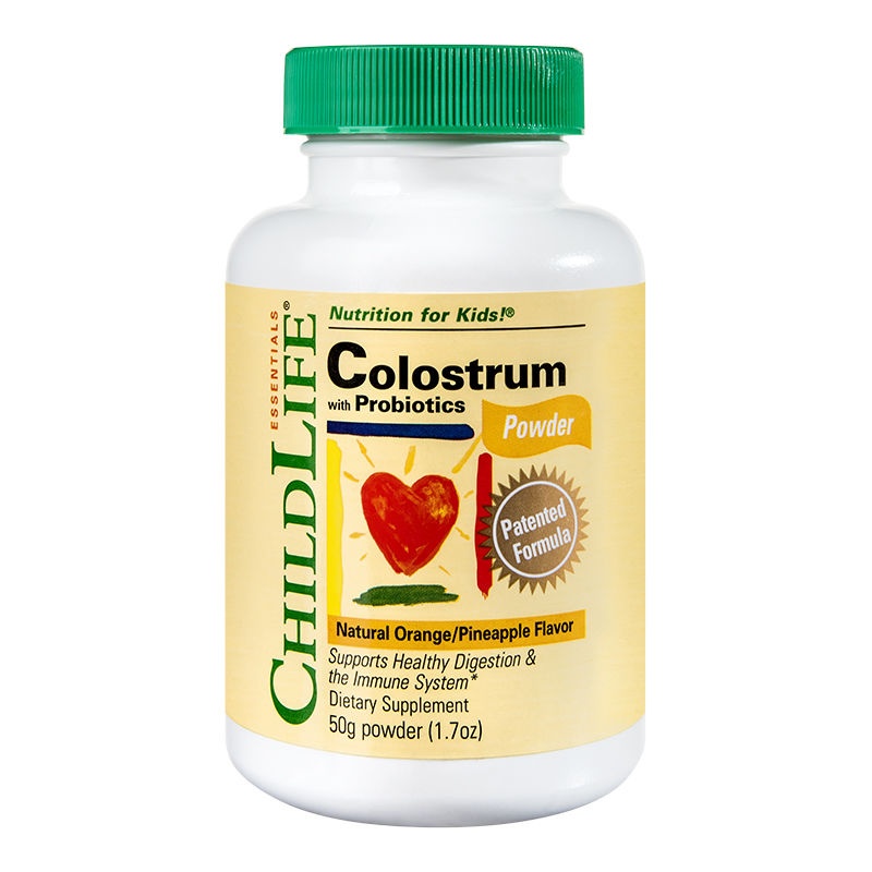 Suplimente pentru copii - Colostrum with Probiotics Childlife Essentials, 50 g, Secom, nordpharm.ro