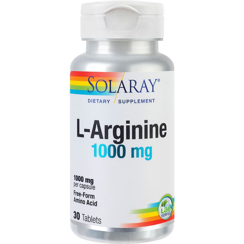 Hepatoprotectoare si  hepatoregeneratoare - L-Arginine 1000 mg Solaray, 30 tablete, Secom, nordpharm.ro