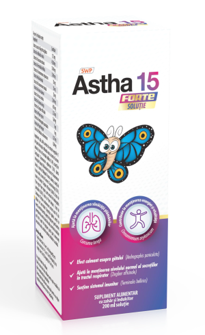 Sistemul respirator - Astha 15 Forte sirop, 200 ml, Sun Wave Pharma, nordpharm.ro
