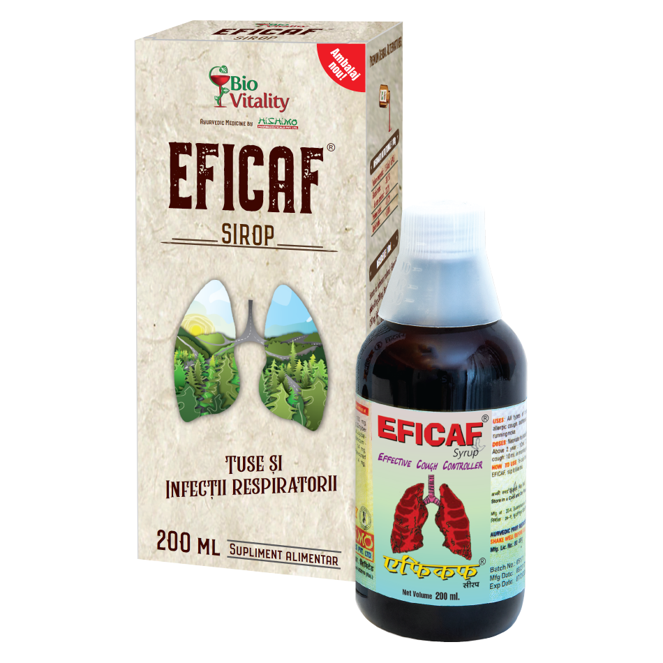 Sistemul respirator - Sirop Eficaf, 200 ml, Bio Vitality, nordpharm.ro
