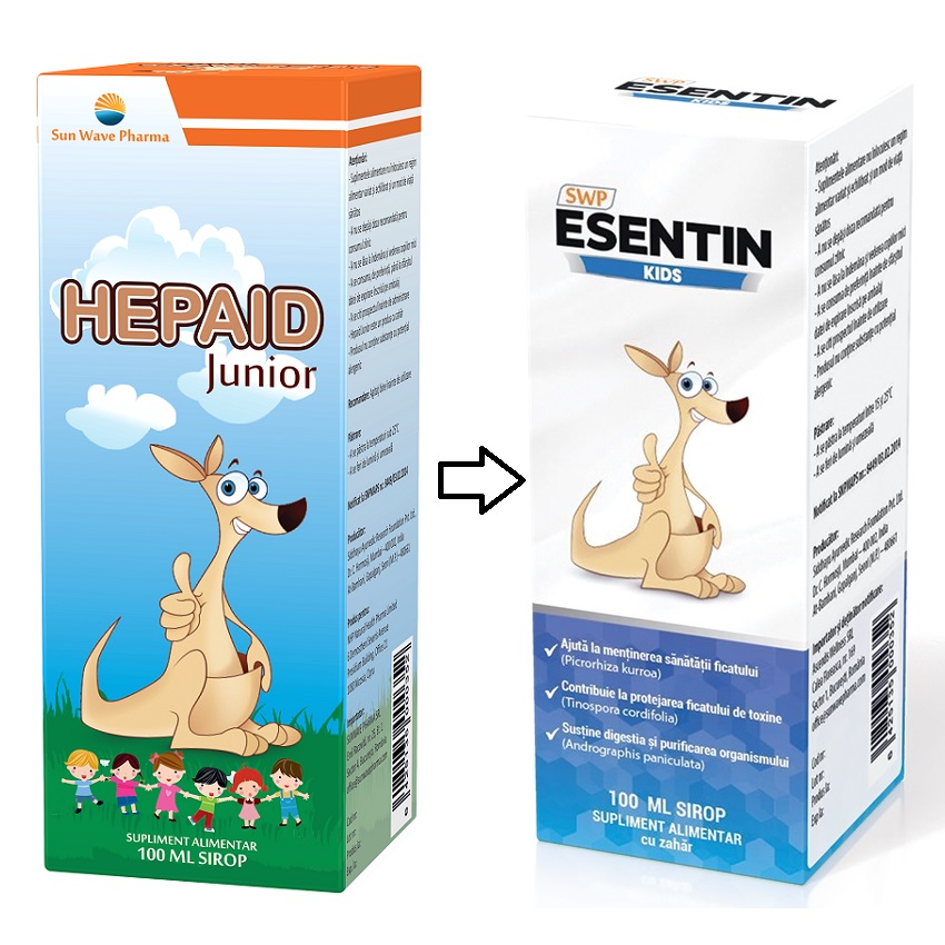 Suplimente pentru copii - Esentin Kids sirop, 100 ml, Sun Wave Pharma, nordpharm.ro