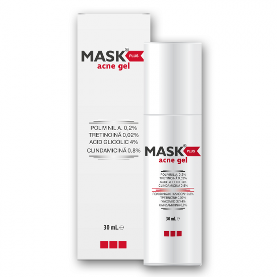 Ingrijire ten - Gel pentru tratamentul acneei inflamatorii Mask Plus, 30 ml, Meditrina , nordpharm.ro