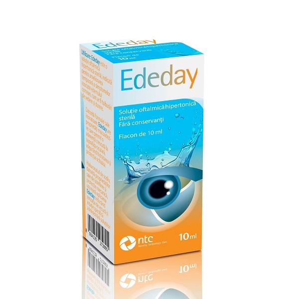 Pentru sanatatea ochilor - Solutie oftalmica hipertonica sterila Ededay, 10 ml, NTC, nordpharm.ro