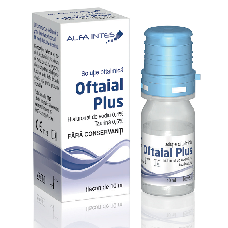 Pentru sanatatea ochilor - Solutie oftalmica Oftaial Plus, 10ml, Alfa Intes, nordpharm.ro