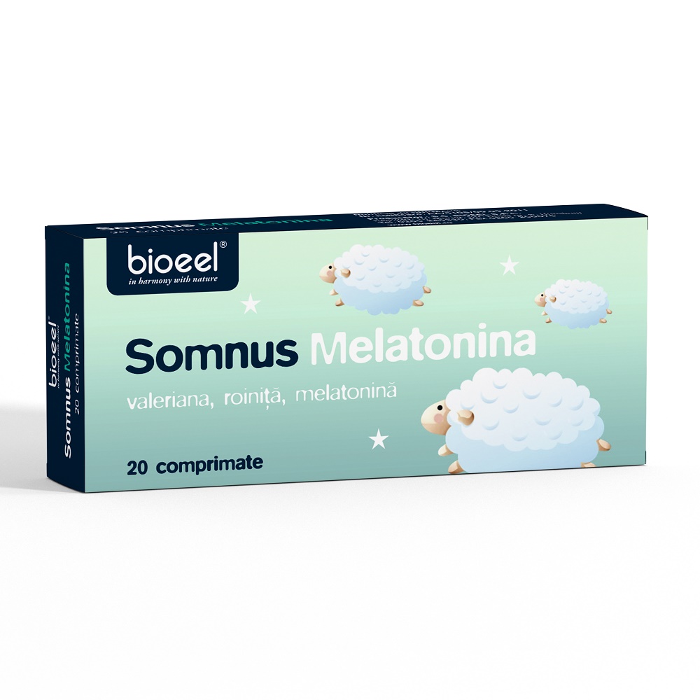 Sistemul nervos - Somnus Melatonina, 20 comprimate, Bioeel , nordpharm.ro