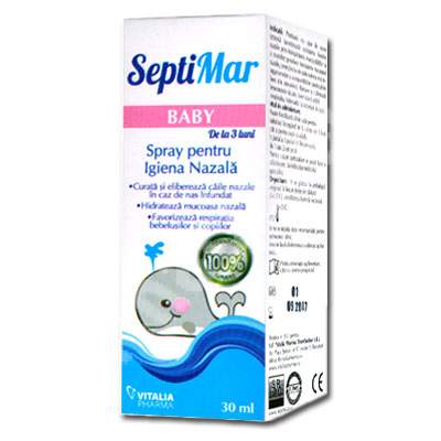 Sistemul respirator - Spray nazal cu Apa de Mare Izotona, 30 ml, Septimar Baby, nordpharm.ro