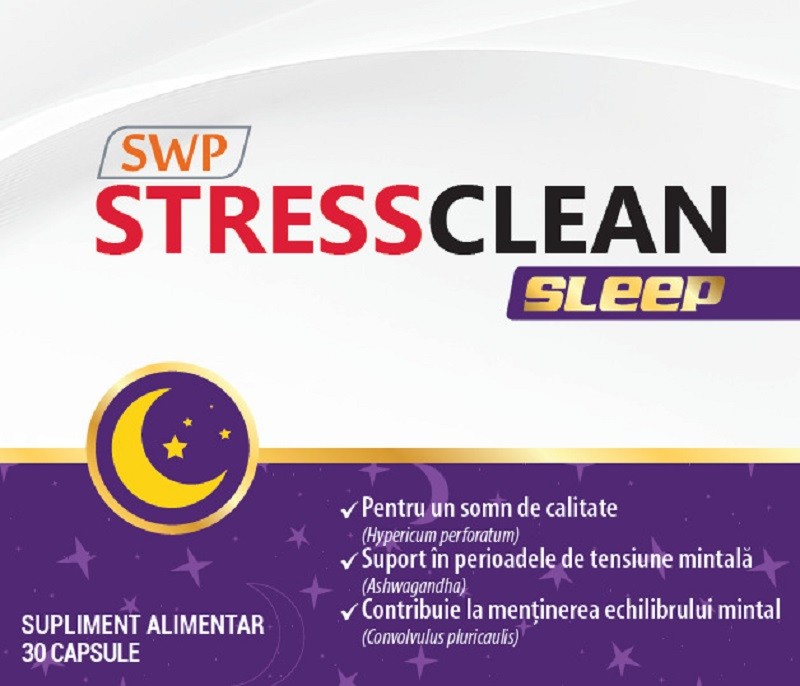 Somn si relaxare - Stressclean Sleep cutie x 30 capsule,Sun Wave, nordpharm.ro