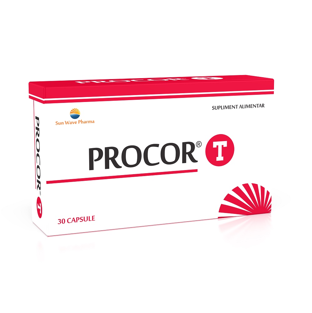 Afectiuni endocrine - Procor T, 30 capsule, Sun Wave Pharma, nordpharm.ro