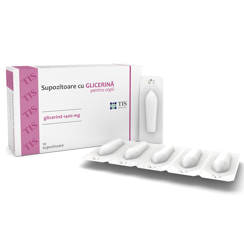 Sistemul digestiv - Supozitoare pentru copii cu Glicerina 1400mg, 10 supozitoare, Tis Farmaceutic , nordpharm.ro