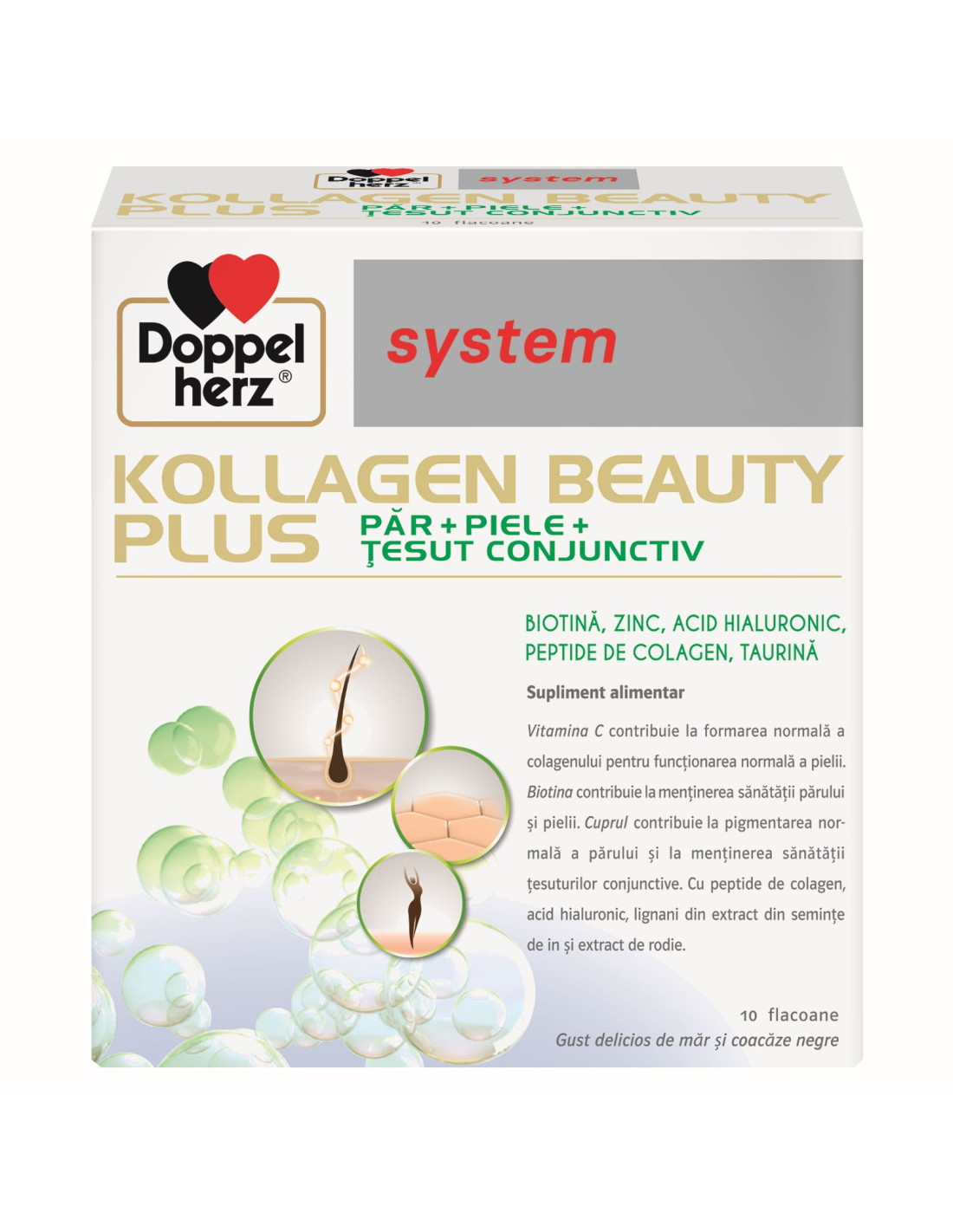 Piele, par si unghii  - System Kollagen Beauty Plus 25 ml, 10 flacoane, Doppelherz , nordpharm.ro