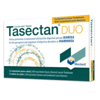 Diaree - Tasectan DUO 500 mg adulti, 12 tablete, Montavit, nordpharm.ro