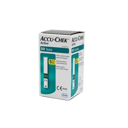 Teste Glicemie - Teste glicemie Accu Check Active, 50 bucati, Roche, nordpharm.ro