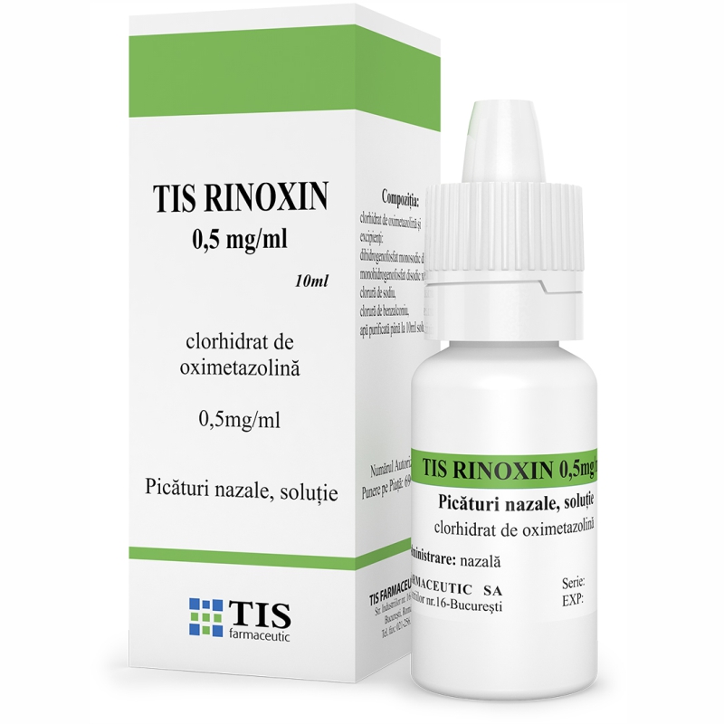 ORL - Rinoxin solutie nazala, 0,5 mg/ml,, 10 ml, Tis Farmaceutic, nordpharm.ro