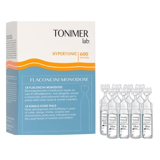 Raceala si gripa copii - Hypertonic 600 mOsm/Kg, 18 flacoane x 5 ml, Tonimer, nordpharm.ro