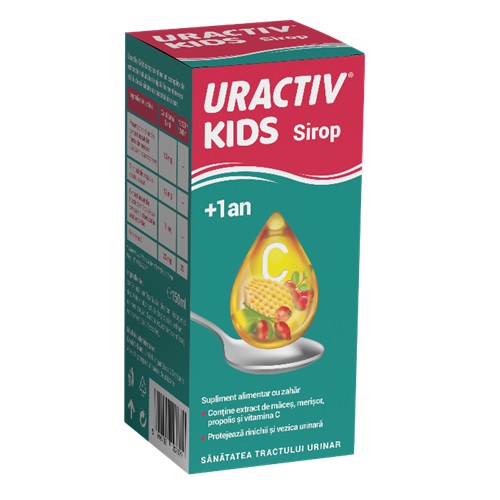 Suplimente pentru copii - Uractiv Kids 1+ Sirop, 150 ml, Fiterman Pharma, nordpharm.ro