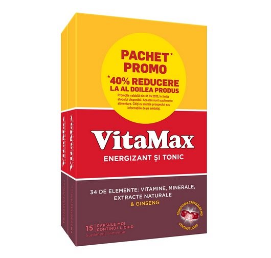 Imunitate - Pachet Vitamax, 15 capsule + 15 capsule, Perrigo, nordpharm.ro