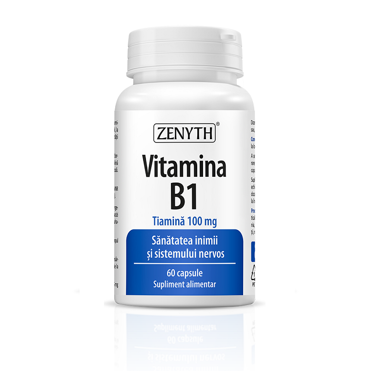 Suplimente alimentare - Vitamina B1, 60 capsule, Zenyth, nordpharm.ro