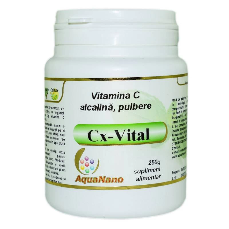 Imunitate - Vitamina C tamponata pulbere Cx-Vital AquaNano, 250g, Aghoras Ivent, nordpharm.ro