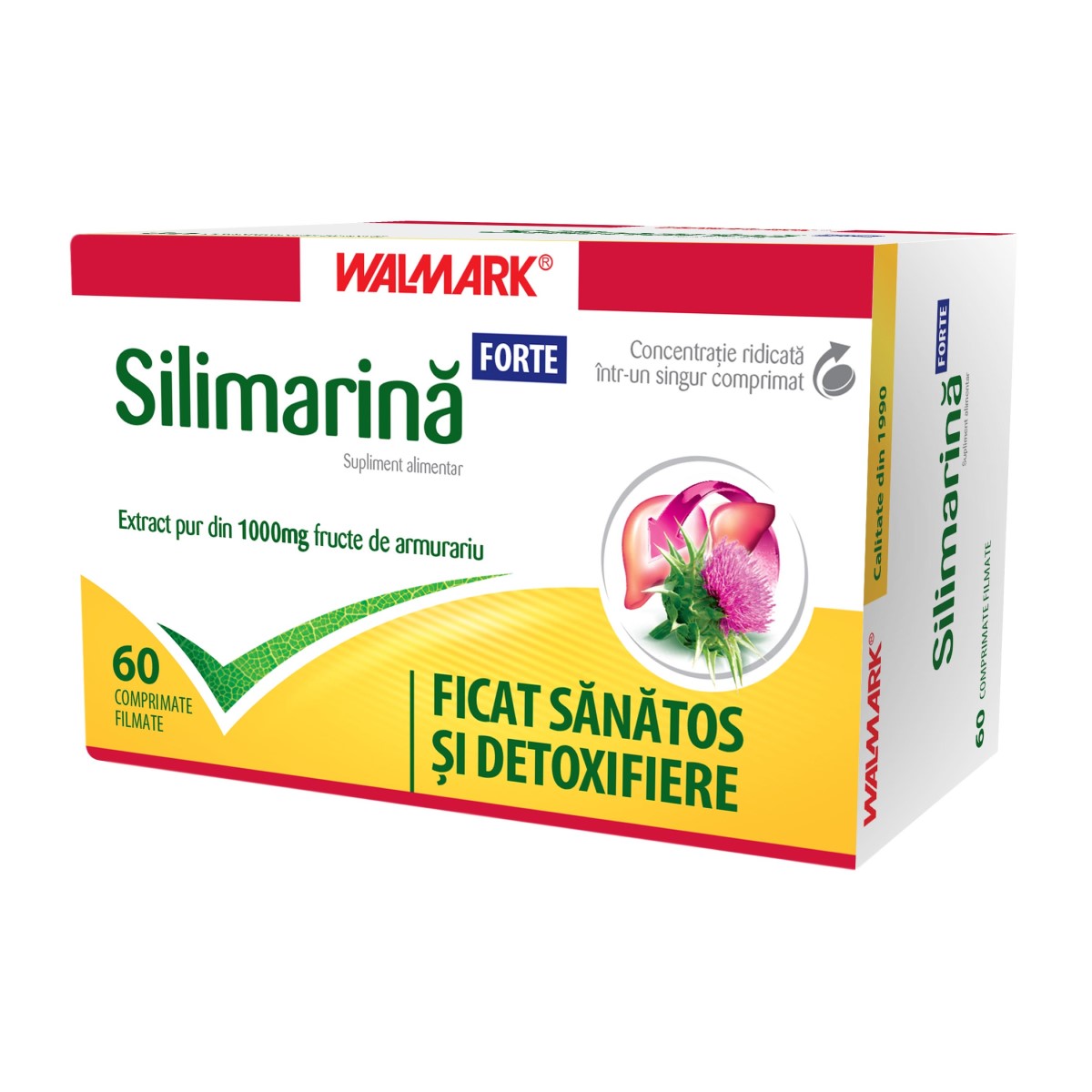 Hepatoprotectoare si  hepatoregeneratoare - Silimarina Forte, 60 comprimate, Walmark, nordpharm.ro