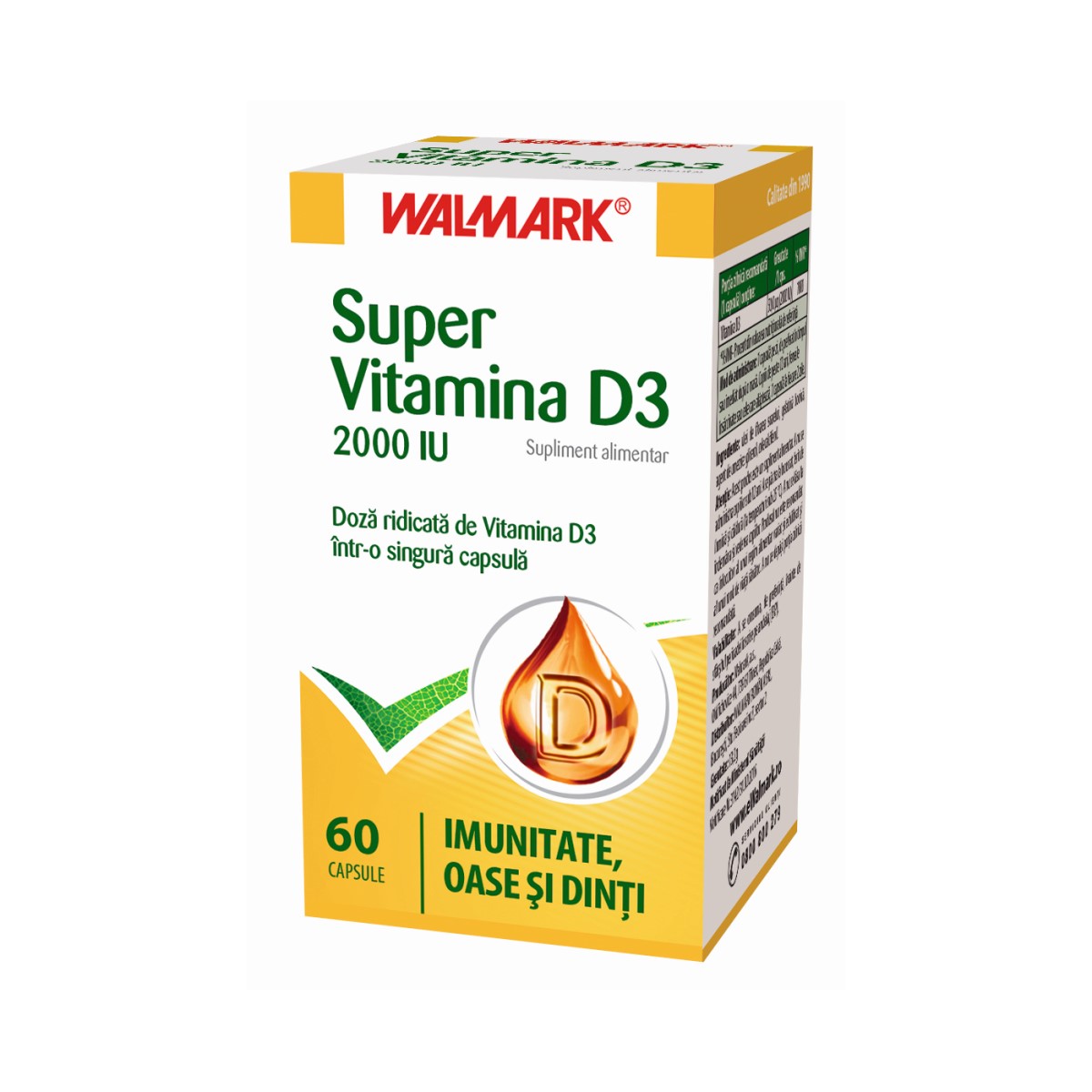 Uz general - Super Vitamina D3 2000UI, 60 capsule, Walmark, nordpharm.ro