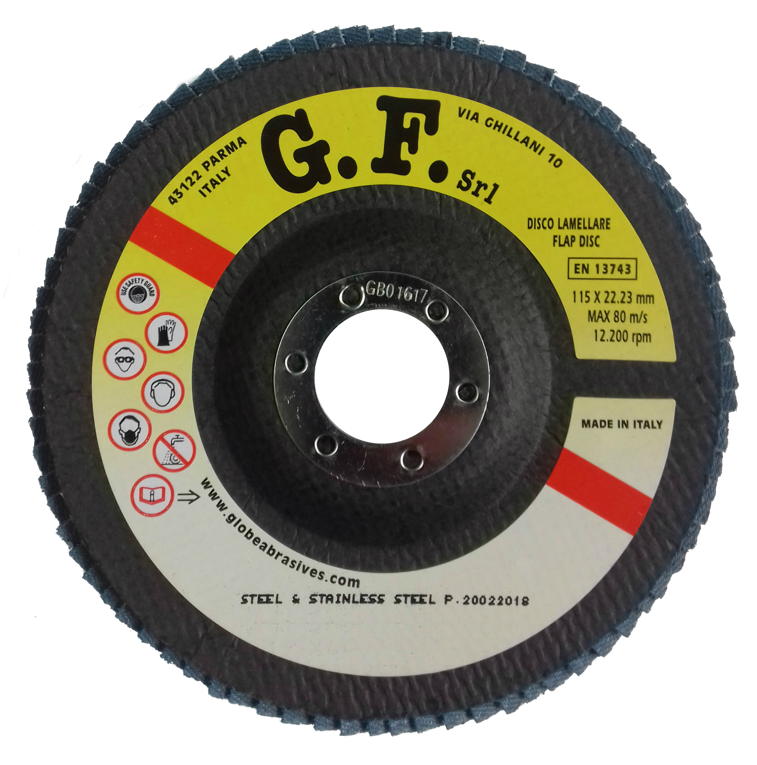 Discuri lamelare frontale plate - Disc lamelar GF 115x22,23 P80, oldindustry.ro
