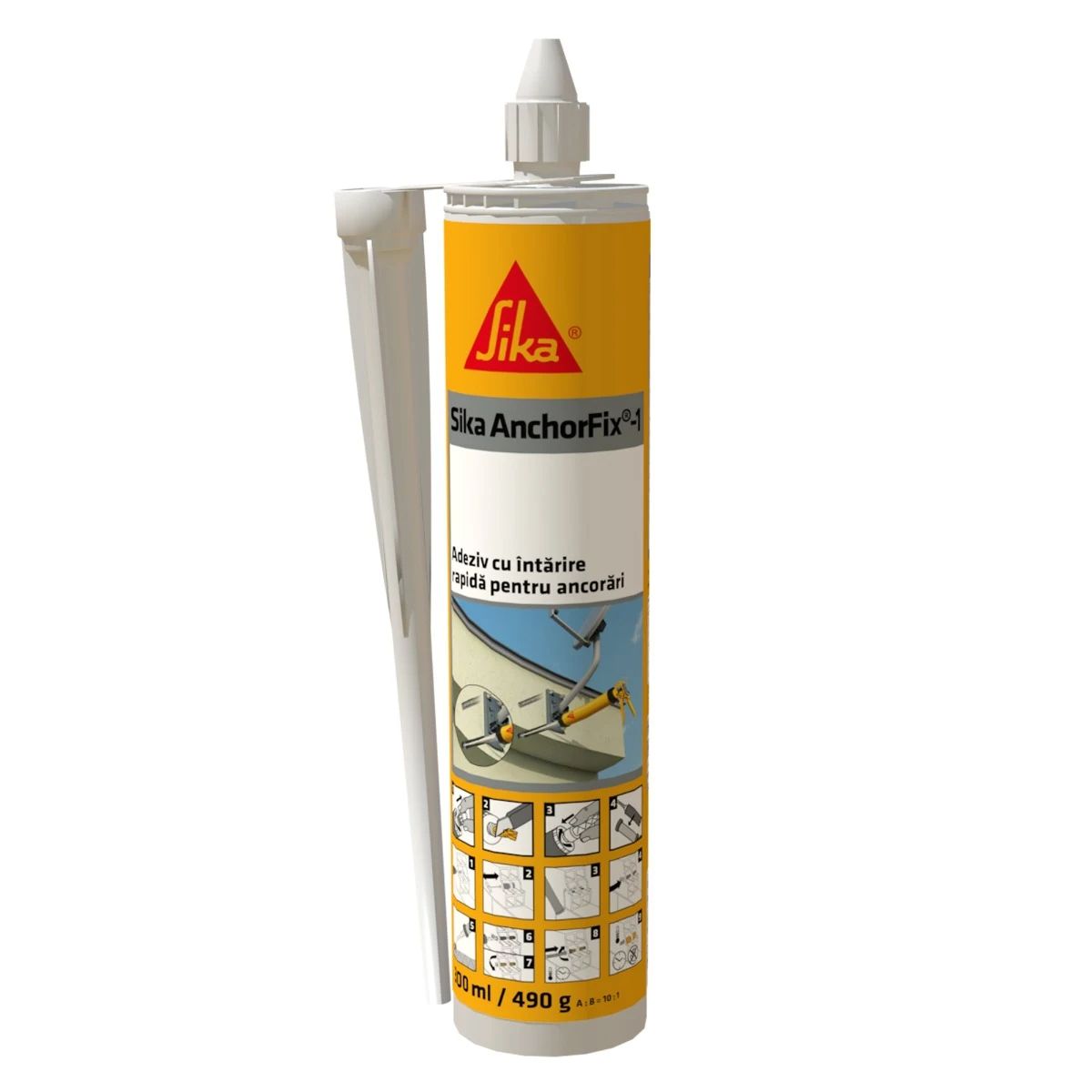 Adeziv sintetic pentru ancorari, Sika Anchorfix, bicomponent, ambalare 300 ml