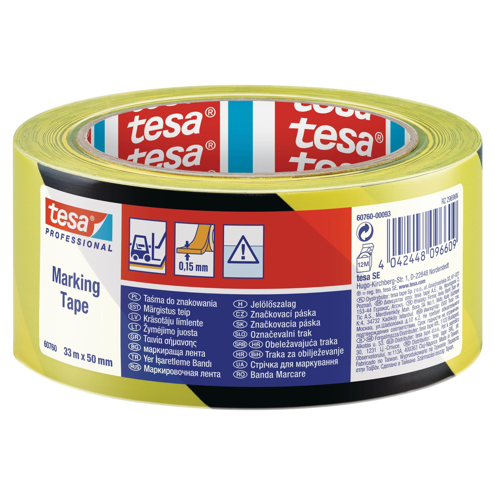 Banda pentru marcare, Tesa TS 60760-00087, culoare galben – negru