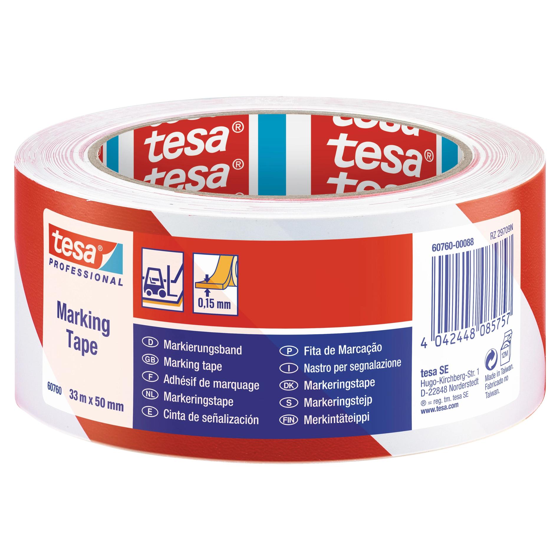 Banda pentru marcare, Tesa TS 60760-00088, culoare rosu – alb