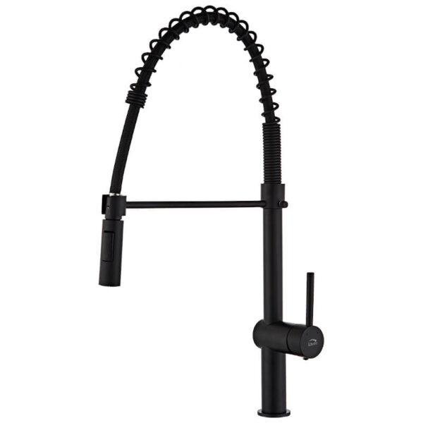Baterie bucatarie Laveo RHEA BLD 76SD, pipa flexibila, negru