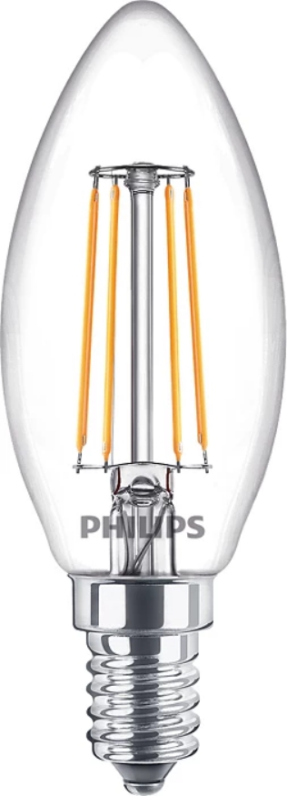 Bec LED Philips B35, cu filament, soclu E14, putere 40 W, lumina neutra 840