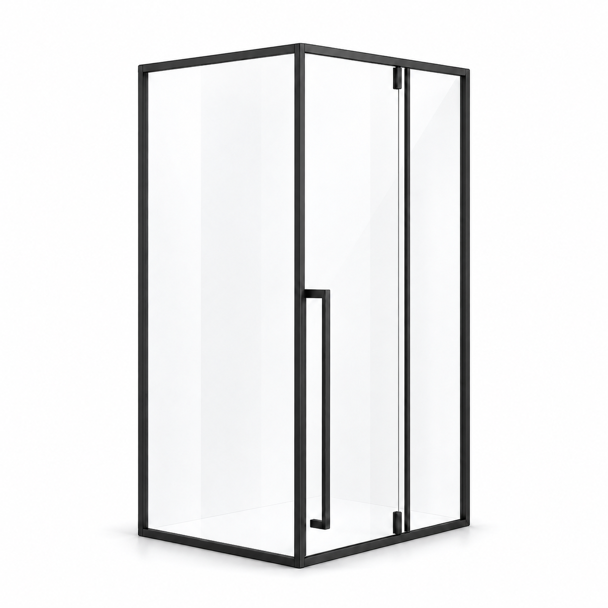 Cabine simple - Cabina de dus 15W, sticla securizata 6 mm, profil negru mat, 100 x 100 cm, olint.ro