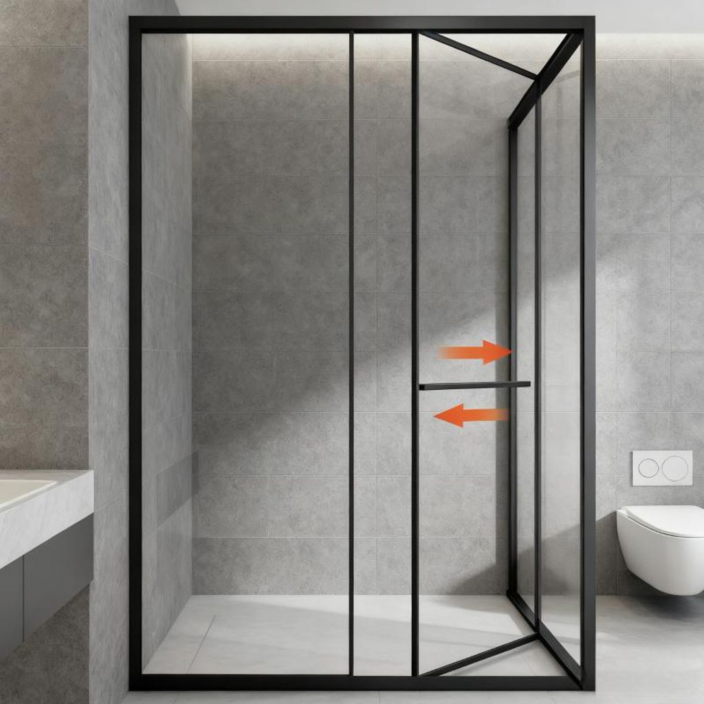 Cabina de dus SS725, sticla securizata, clara de 8 mm, dimensiuni 90 x 90 x 200 cm