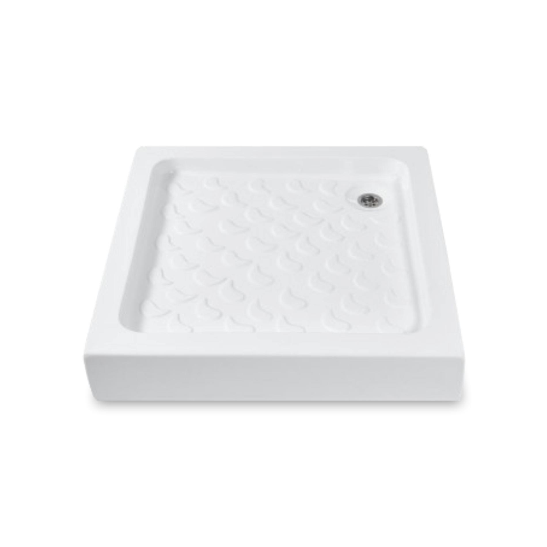Cadita patrata pentru dus 70 x 70 cm, acril, alb