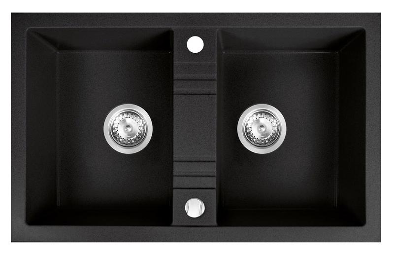 Chiuveta granit  MEZZO II DRGM2-48-78BA, 78x48 cm 2 cuve, grafit