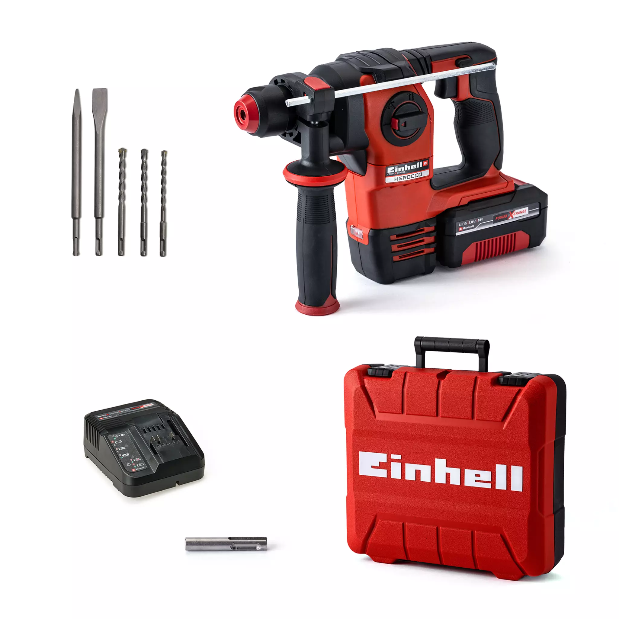 Masini de gaurit si insurubat - Ciocan rotopercutor fara fir Einhell HEROCCO Kit +5, 18V, cu acumulator 3.0Ah, olint.ro