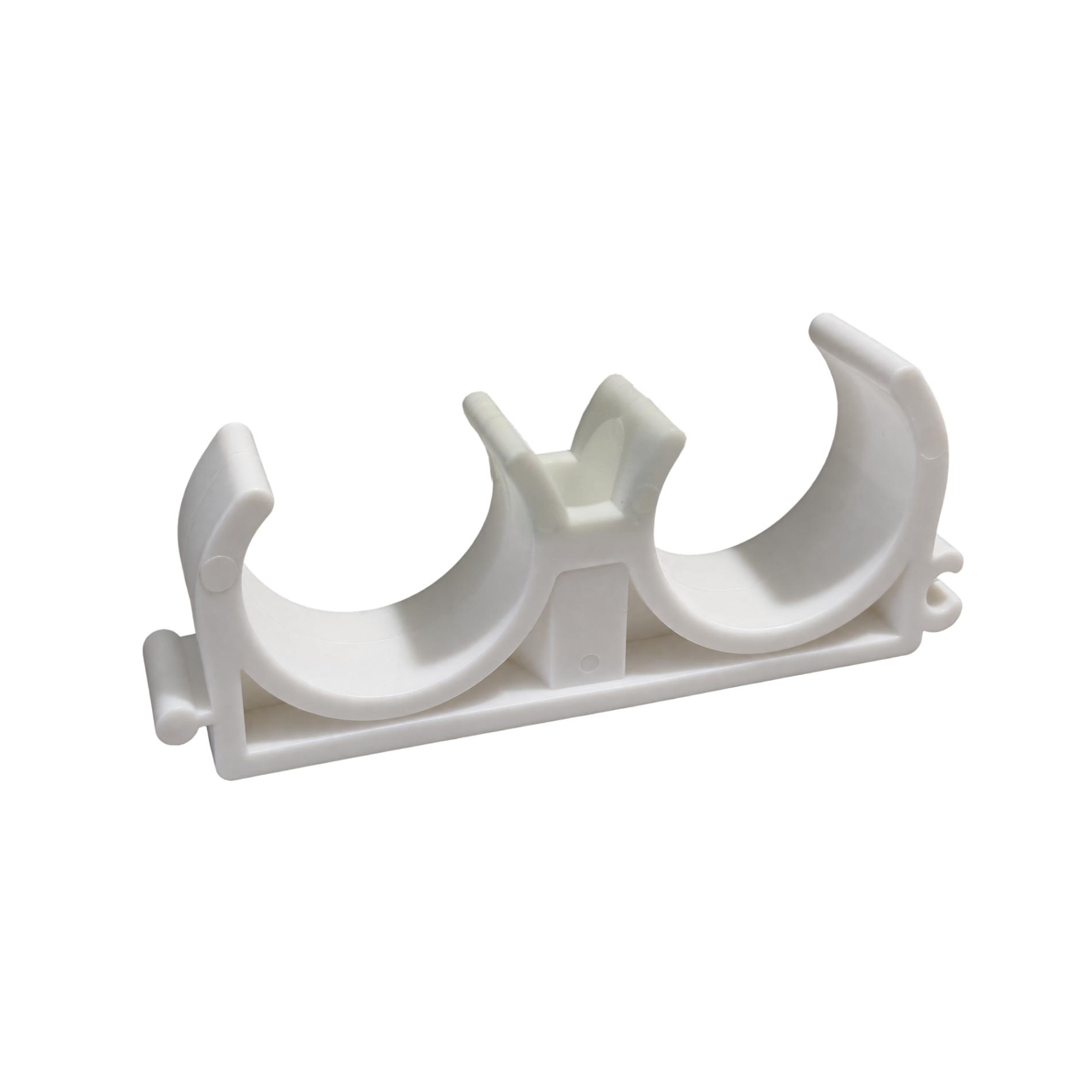 Tevi PPR - Clema dubla teava PPR D25 set = 5 bucati de 25 mm culoare alba, olint.ro